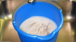 Plastic Bucket With Soap Suds